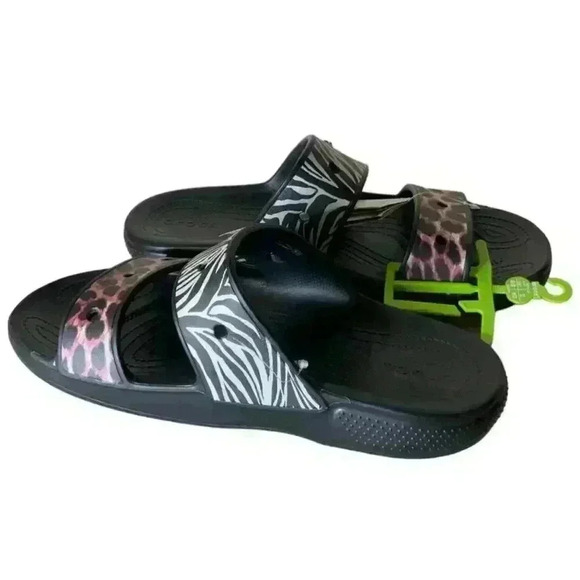 Crocs Classic Animal Remix Two-Strap Slide Sandals Men's Size 14 Shoes NEW - Picture 11 of 16